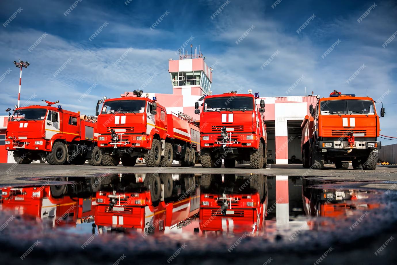 camions-pompiers-aerodrome-reflet-dans-flaque-eau-pres-boites-garage_527900-582.jpg